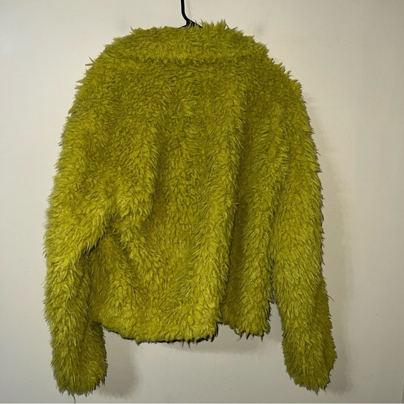 Anthropologie Lime Green Faux Fur Shag Jacket Small - Picture 5 of 5